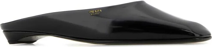 Black Leather Slippers - Image 2
