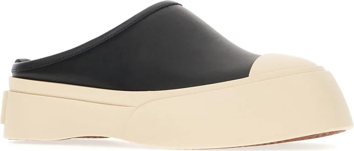 Black Leather Slippers - Image 2