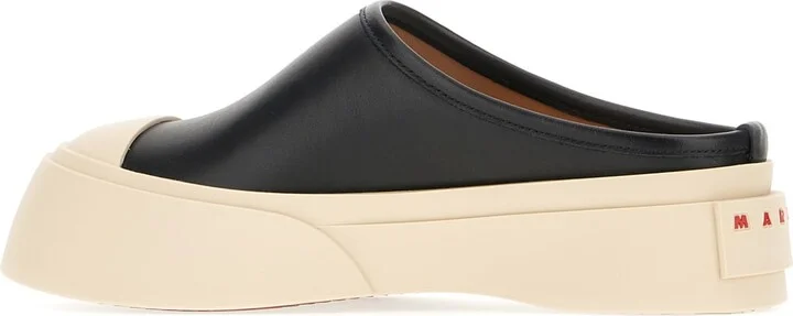 Black Leather Slippers - Image 3