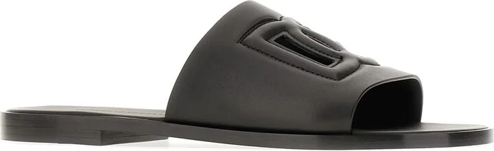 Black Leather Slippers - Image 2