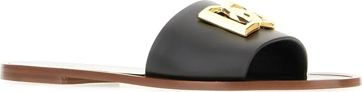 Black Leather Slippers - Image 2