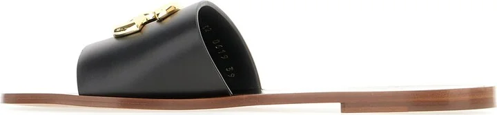 Black Leather Slippers - Image 3