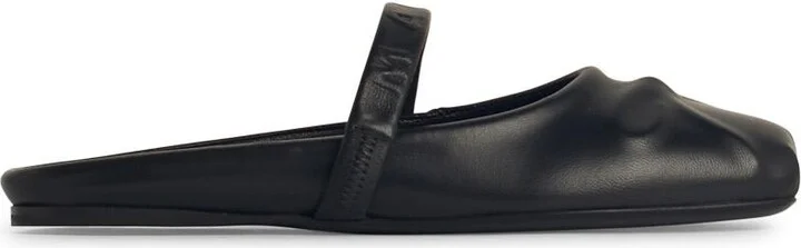 Black Leather Slippers
