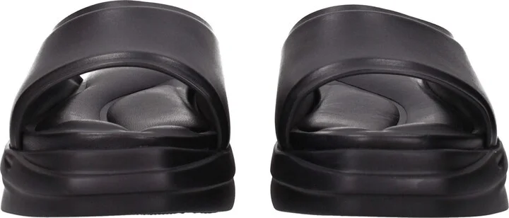 Black Leather Slippers Men's Sandals - Image 3