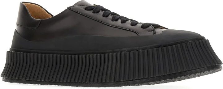 Black Leather Sneakers - Image 2
