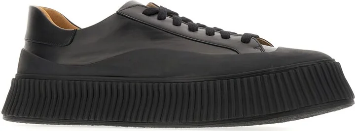 Black Leather Sneakers - Image 2