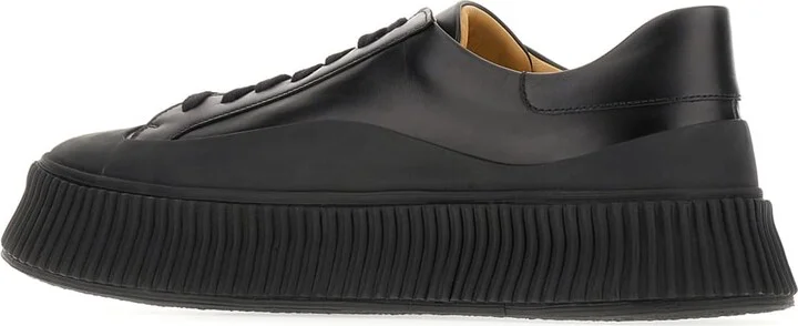 Black Leather Sneakers - Image 3