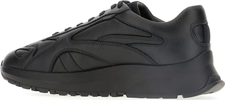 Black Leather Sneakers - Image 3