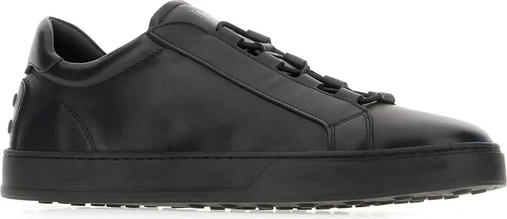 Black Leather Sneakers - Image 2