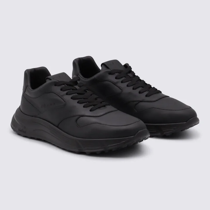 Black Leather Sneakers - Image 2