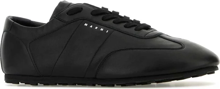 Black Leather Sneakers - Image 2