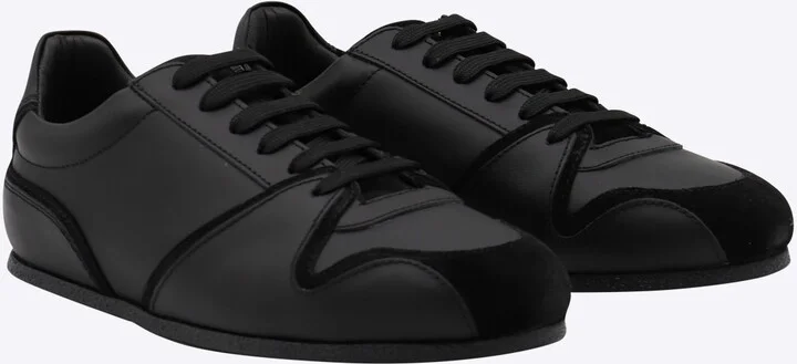 Black Leather Sneakers - Image 2