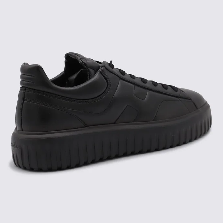 Black Leather Sneakers - Image 3