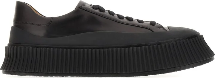 Black Leather Sneakers