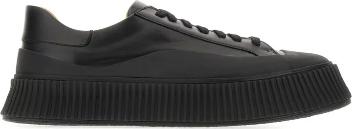 Black Leather Sneakers
