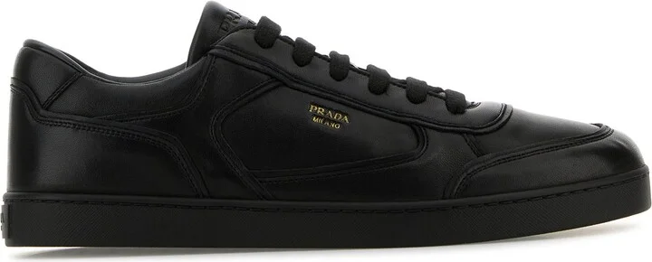 Black leather sneakers