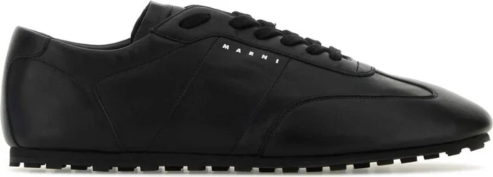 Black Leather Sneakers