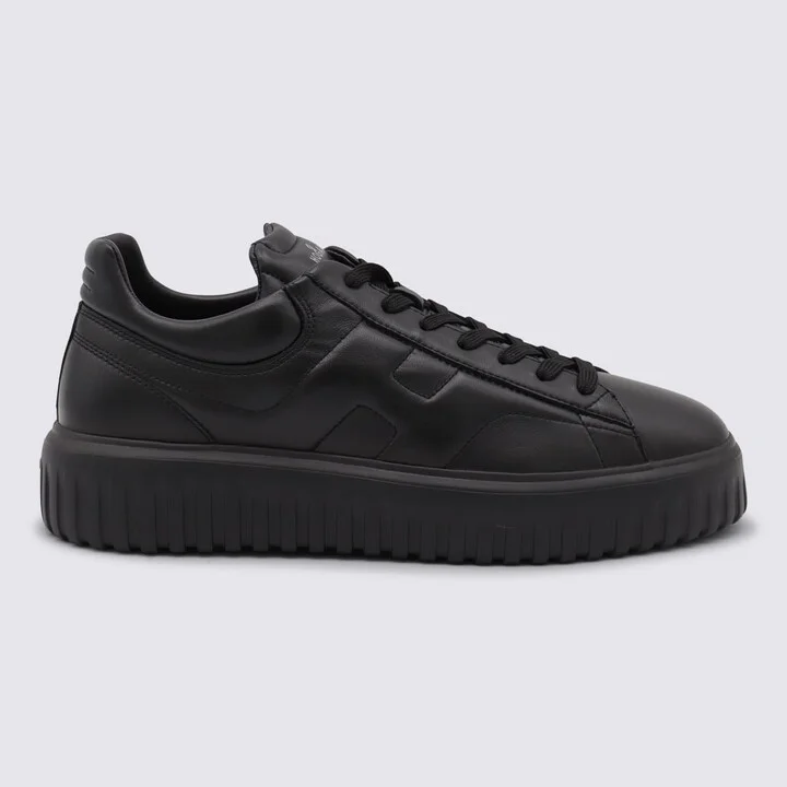 Black Leather Sneakers