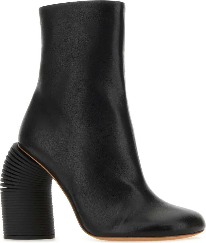 Black Leather Spring Ankle Boots - Image 2