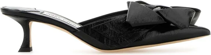 Black Leather Staz Mules