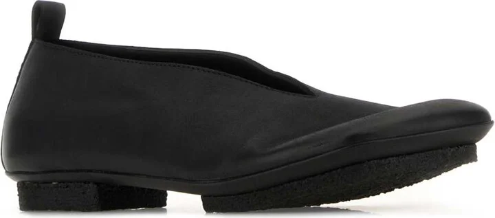 Black Leather Stone Ballerinas - Image 2