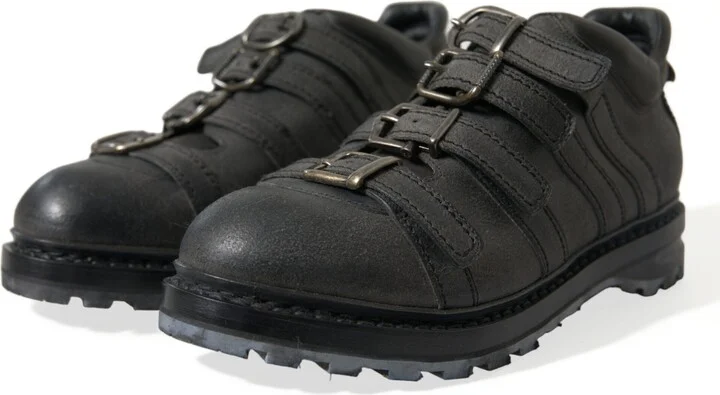 Black Leather Strap Men Ankle Boots Men's Shoes - Image 3