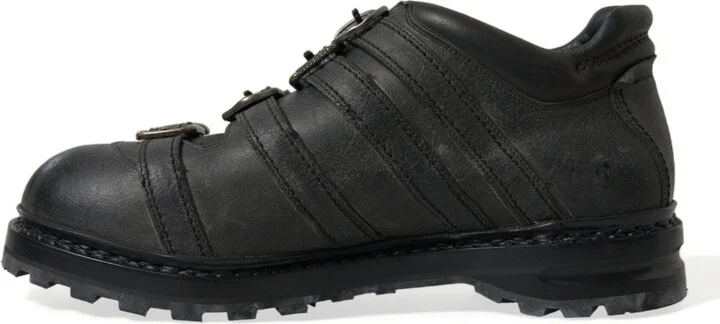 Black Leather Strap Men Ankle Boots Men's Shoes - Image 5