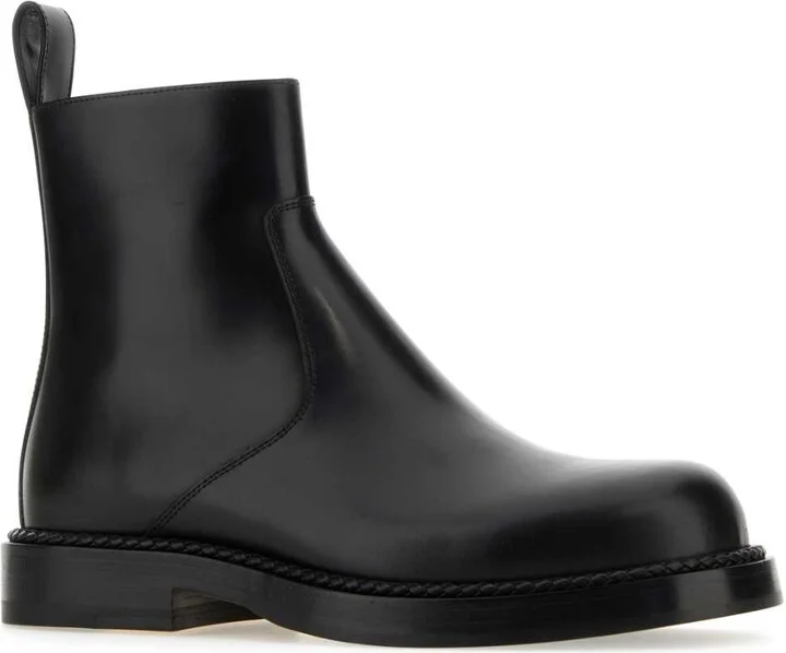 Black Leather Strut Ankle Boots - Image 2