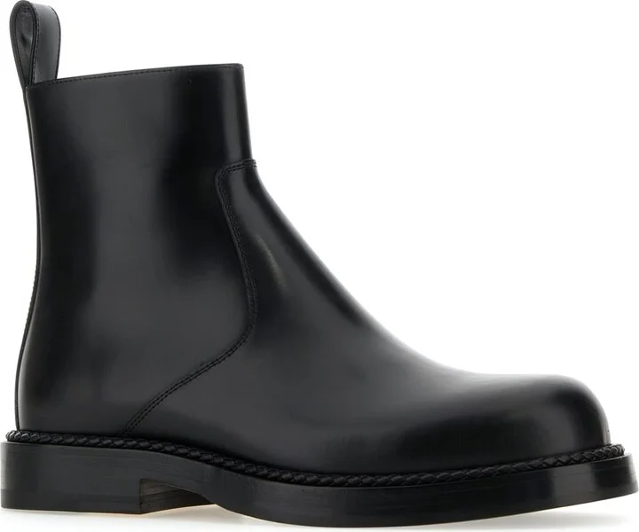 Black Leather Strut Ankle Boots - Image 2