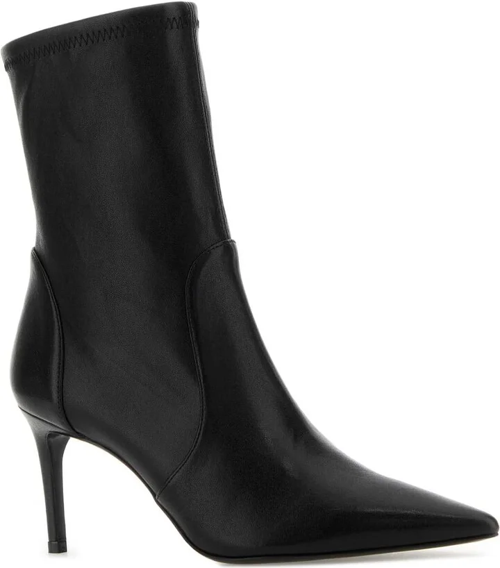 Black Leather Stuart Power Ankle Boots - Image 2
