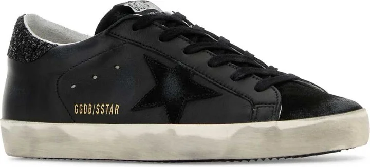 Black Leather Superstar Sneakers - Image 2