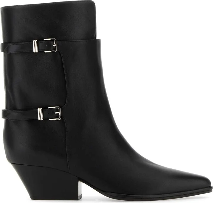 Black Leather Thalestris Ankle Boots