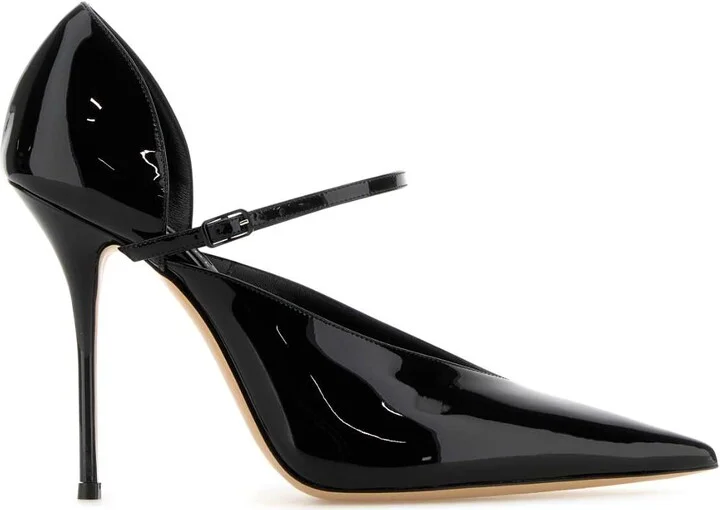 Black Leather Tiffany Pumps