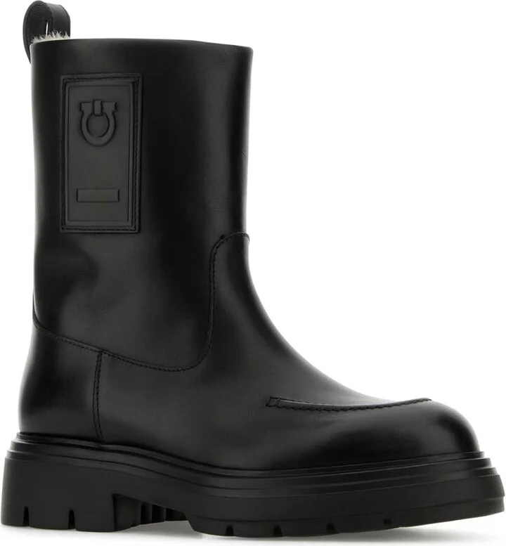 Black Leather Tirba Ankle Boots - Image 2