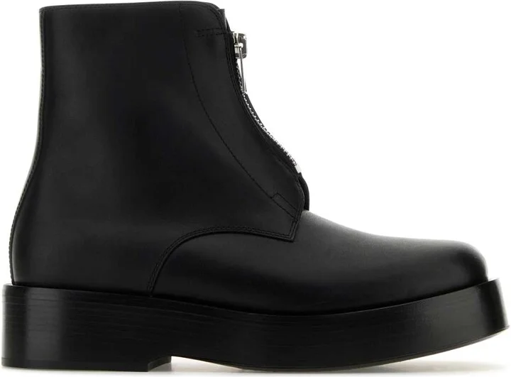 Black Leather Torino Ankle Boots
