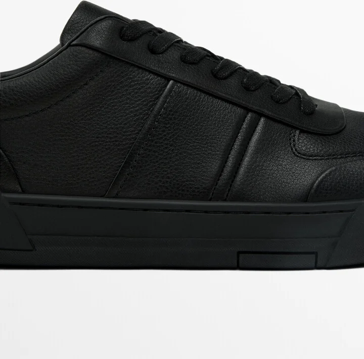 Black Leather Trainers - Image 5