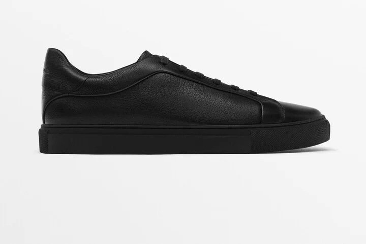 Black Leather Trainers