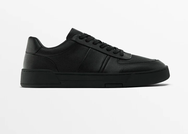 Black Leather Trainers