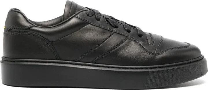 Black Leather Trainers