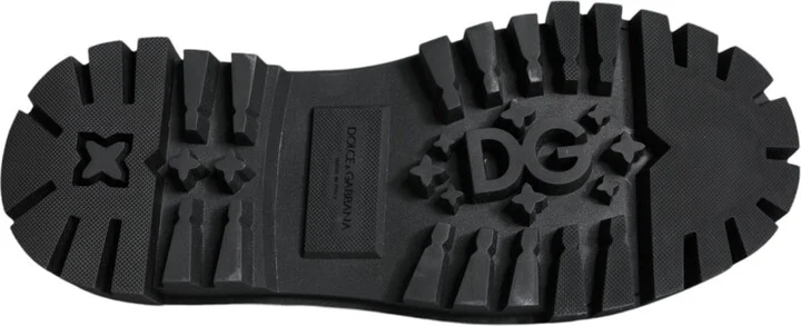 Black Leather Trekking Derby Embellished Women's Shoes - Image 6