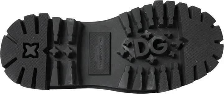 Black Leather Trekking Derby Embellished Women's Shoes (Pre-Owned) - Image 6