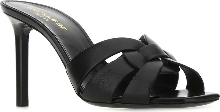 Black Leather Tribute 85 Mules - Image 2