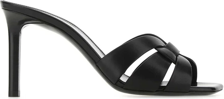 Black Leather Tribute 85 Mules