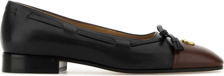 Black Leather Valet Du Roi Ballerinas