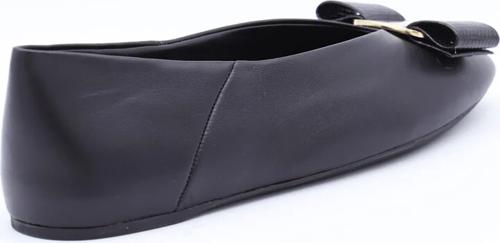 Black Leather Vanna Flats - Image 2