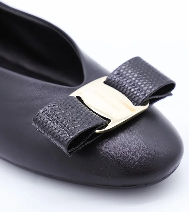 Black Leather Vanna Flats - Image 3