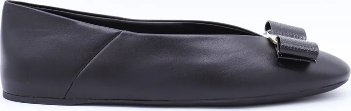 Black Leather Vanna Flats - Image 4