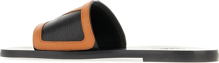 Black Leather Viva Superstar Slippers - Image 3