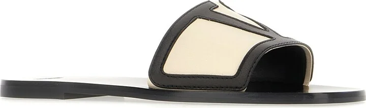 Black Leather Viva Superstar Slippers - Image 2