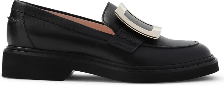 Black Leather Vivier Viv Rangers Met Buc 25 Loafers